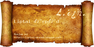 Liptai Árpád névjegykártya