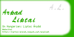 arpad liptai business card